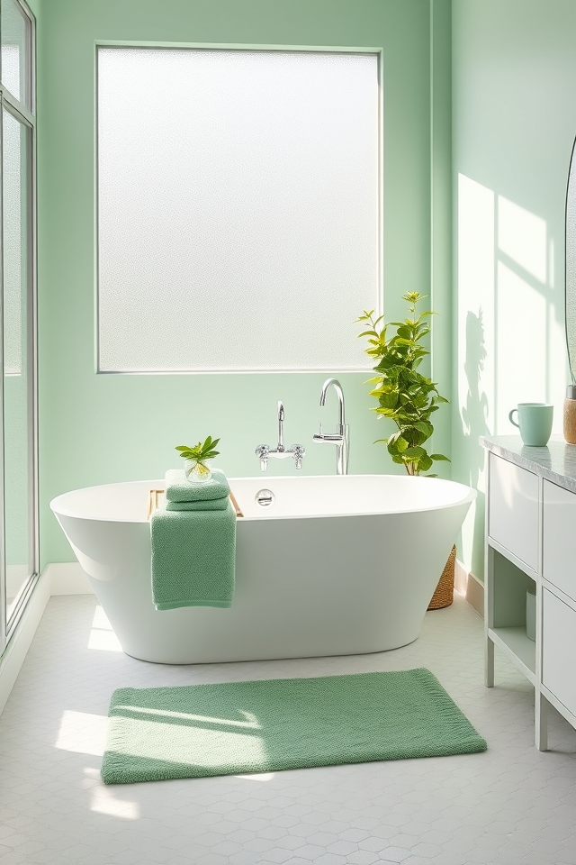minty green bathroom oasis