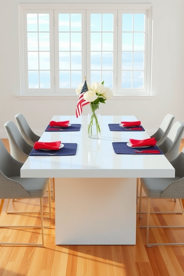 modern minimalist patriotic dining