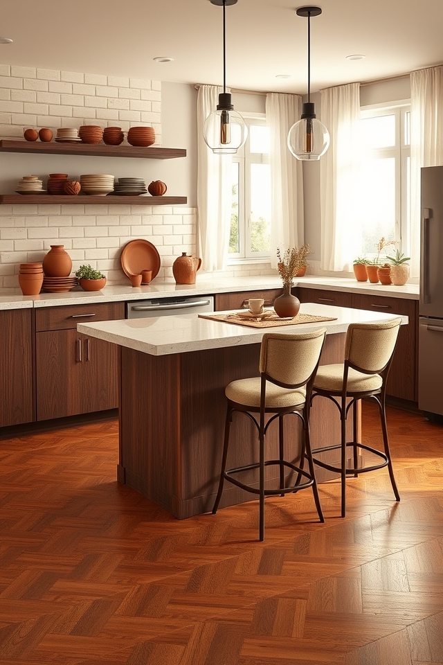 monochromatic brown kitchen design