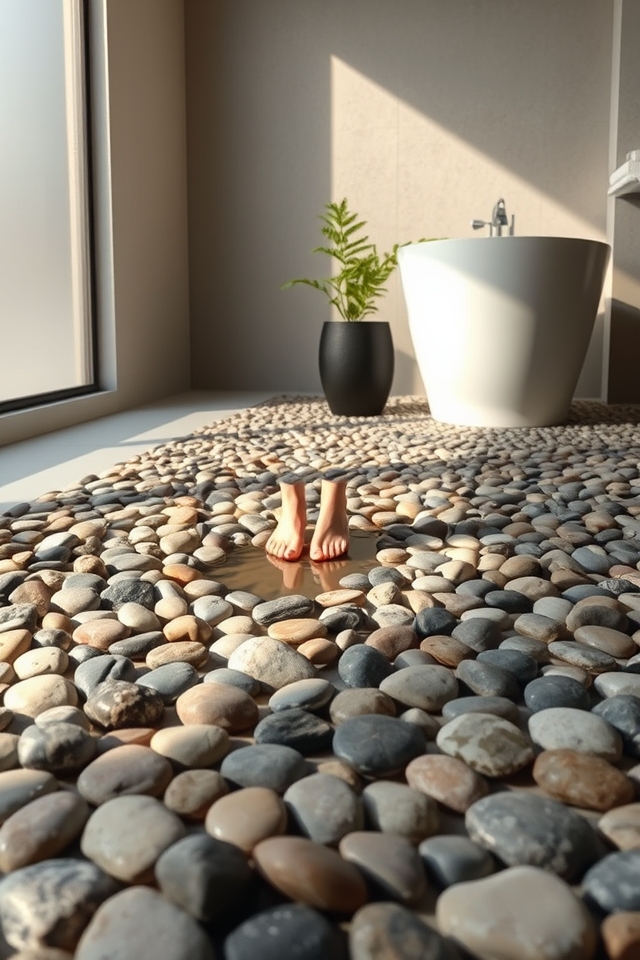 natural textured slip resistant pebbles
