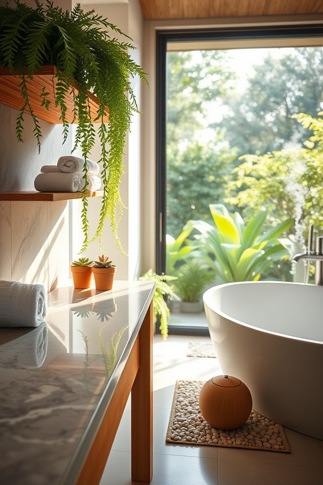 nature inspired bathroom decor elements