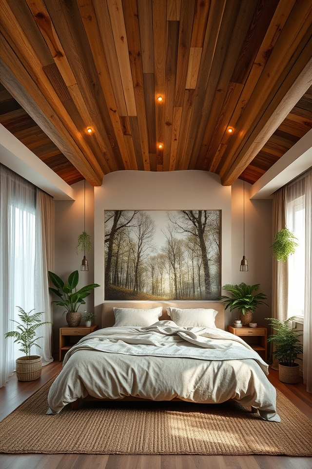nature inspired calming bedroom design