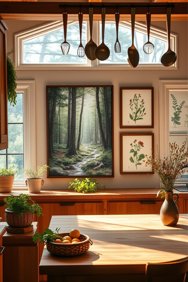 nature inspired kitchen artwork