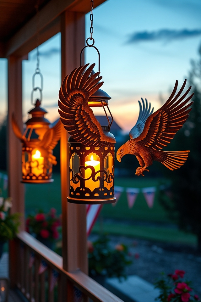 patriotic eagle motif lanterns