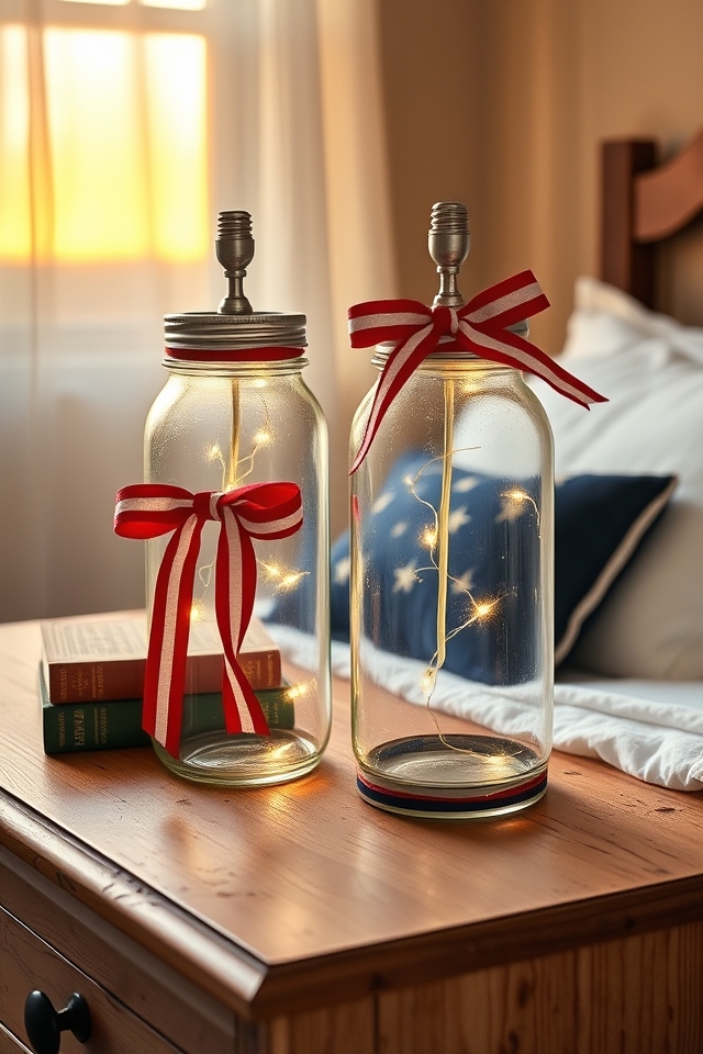 patriotic mason jar lamps