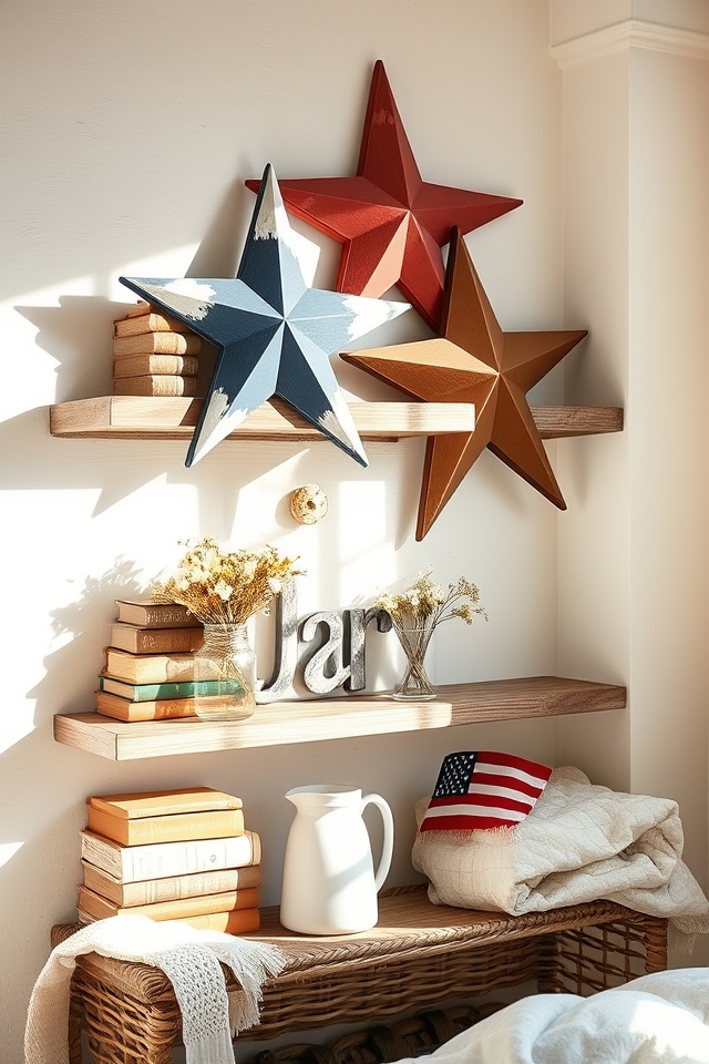 patriotic rustic wooden stars