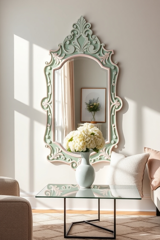 personalized stenciled accent mirror