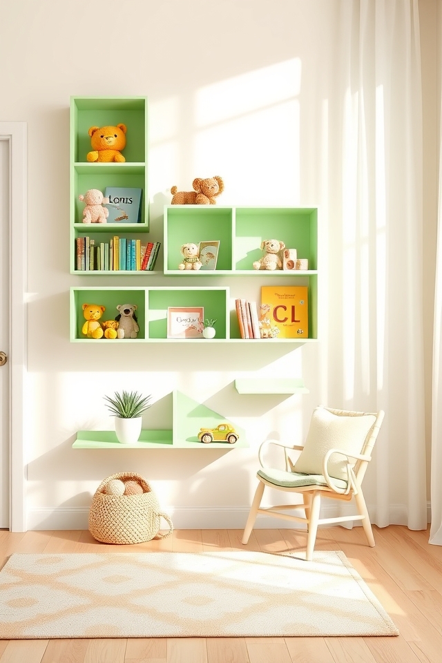 pistachio green fun shelving