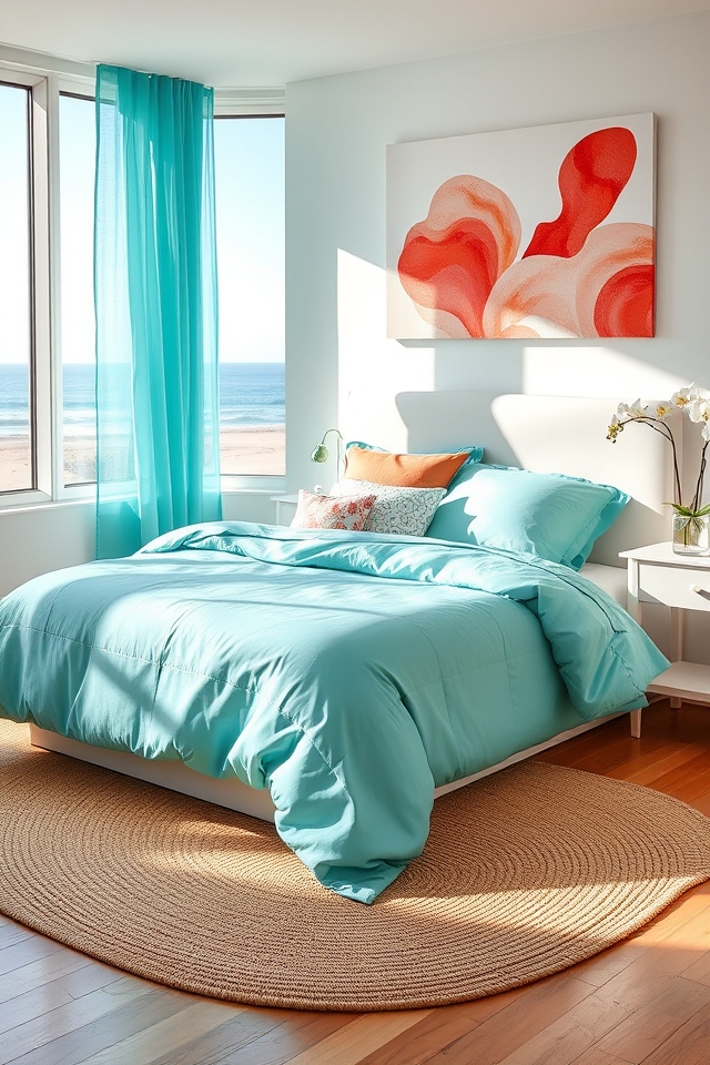 playful coral aqua vibes