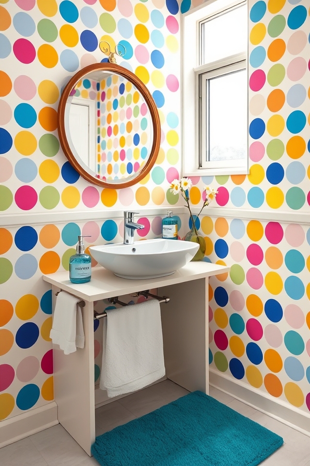 playful polka dot wallpaper