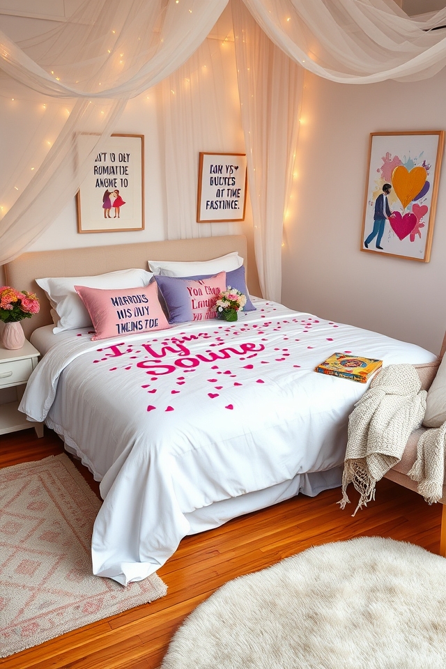 playful wedding night decor