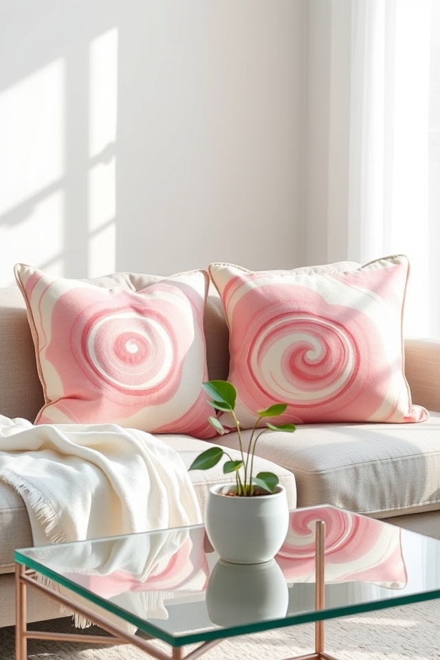 plush strawberry swirl pillows