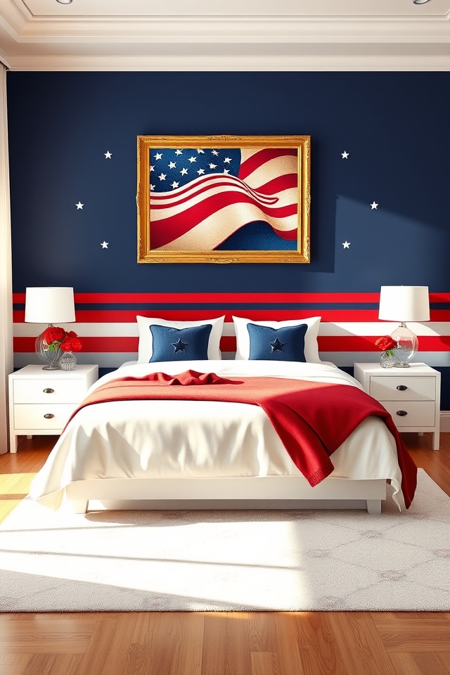 red white blue accents