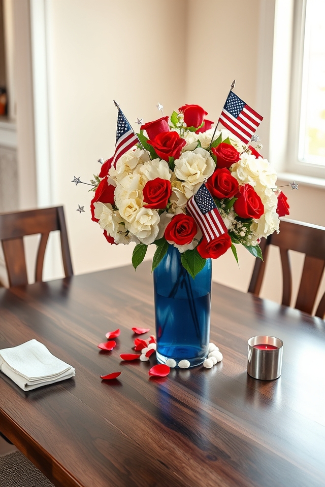 red white blue centerpieces