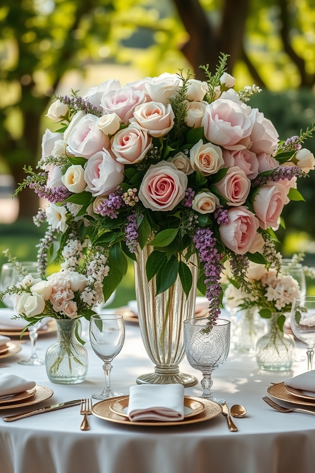 romantic floral proposal setting