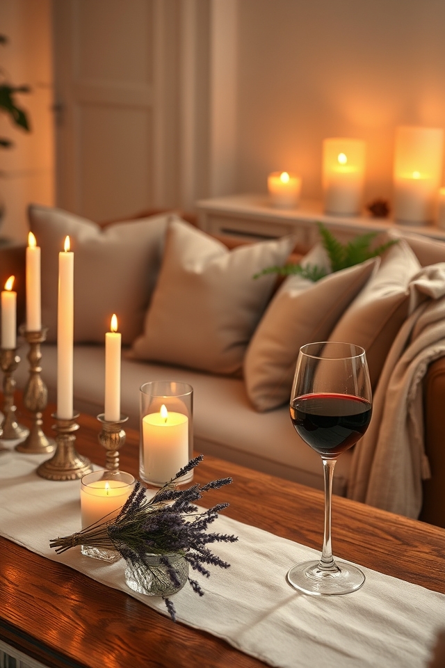 romantic scented candle ambiance