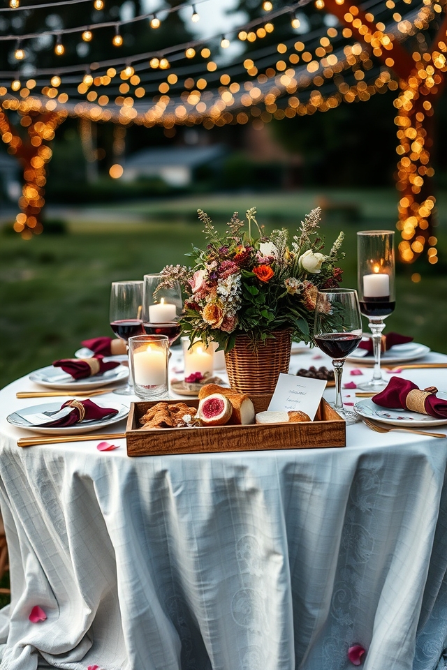 romantic themed table setting
