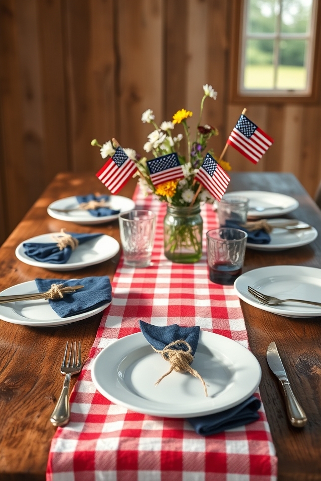 rustic americana wooden table