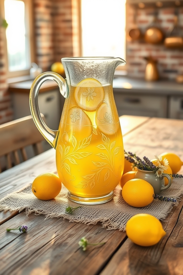 rustic antique glass pitcher