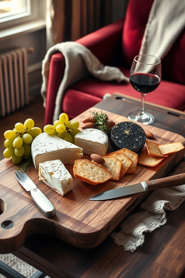 rustic artisanal cheese display