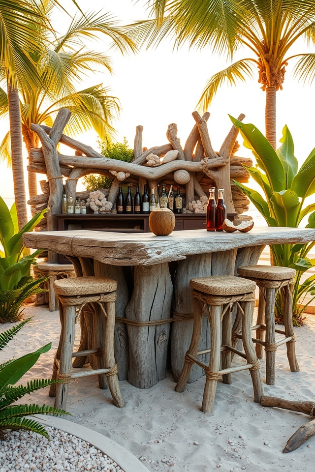 rustic driftwood beach retreat
