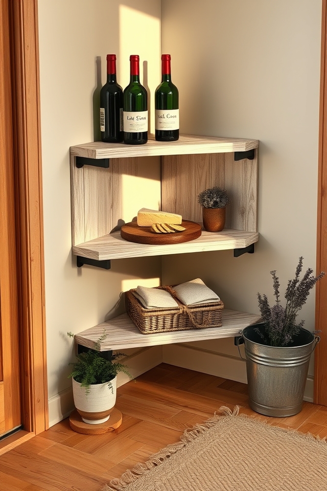 rustic farmhouse corner shelf