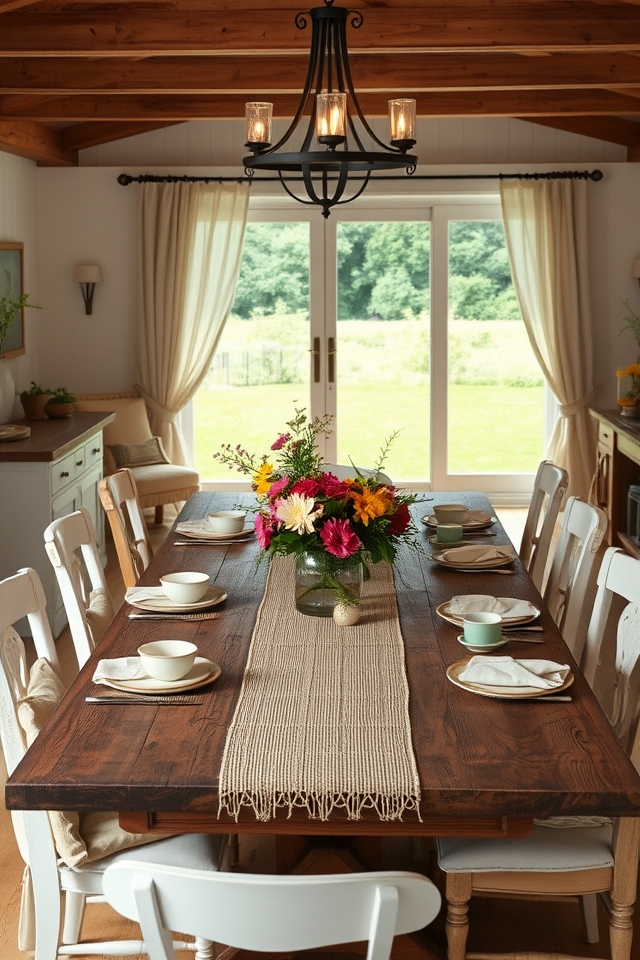 rustic farmhouse dining area