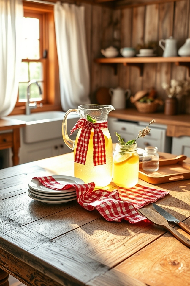 rustic gingham farmhouse charm