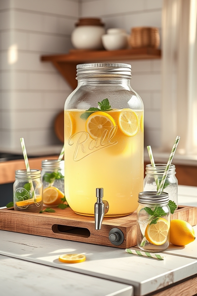 rustic mason jar dispenser