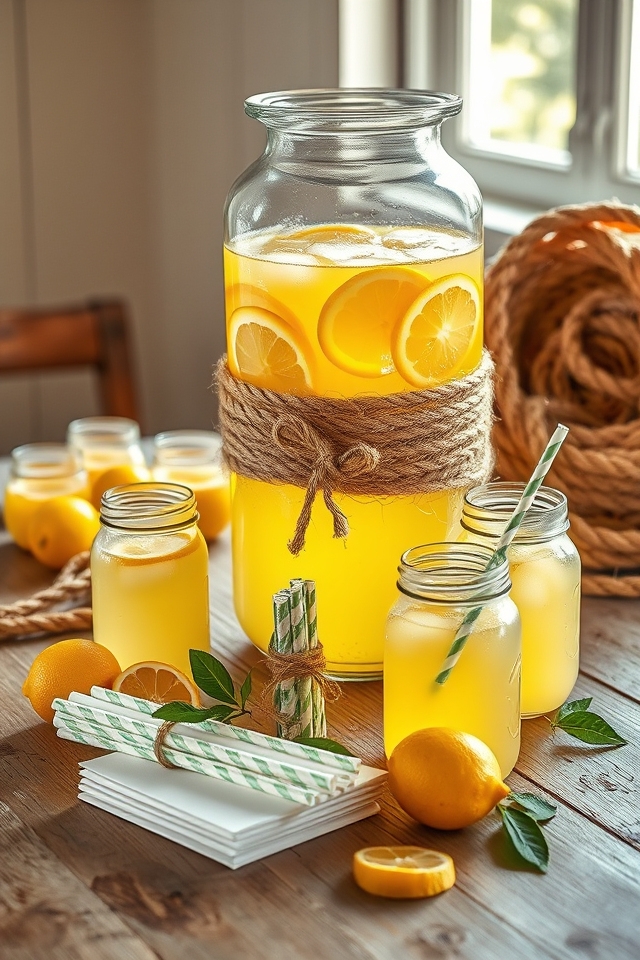 rustic twine wrapped jars