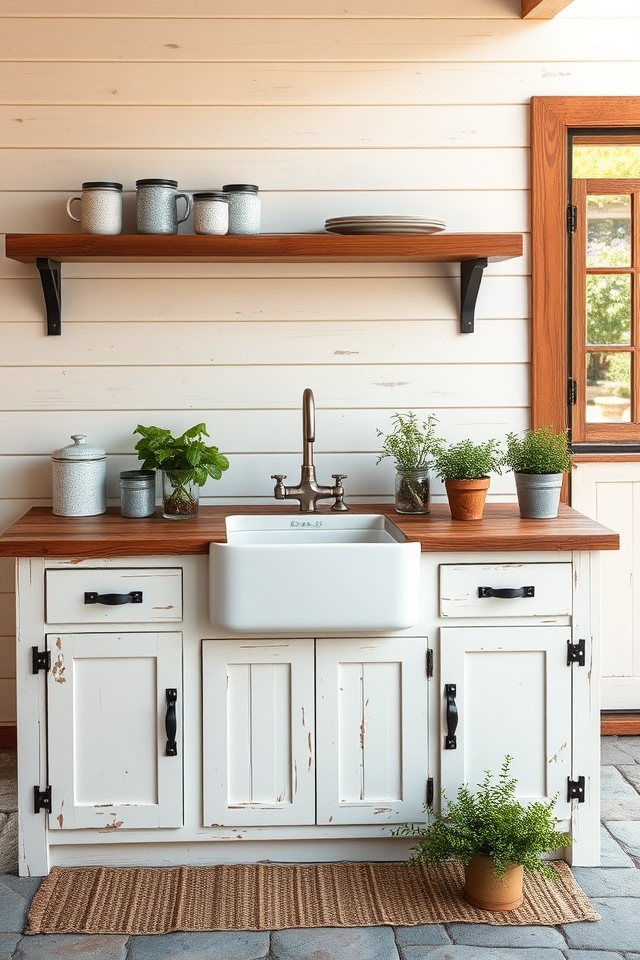 rustic vintage farmhouse kitchen