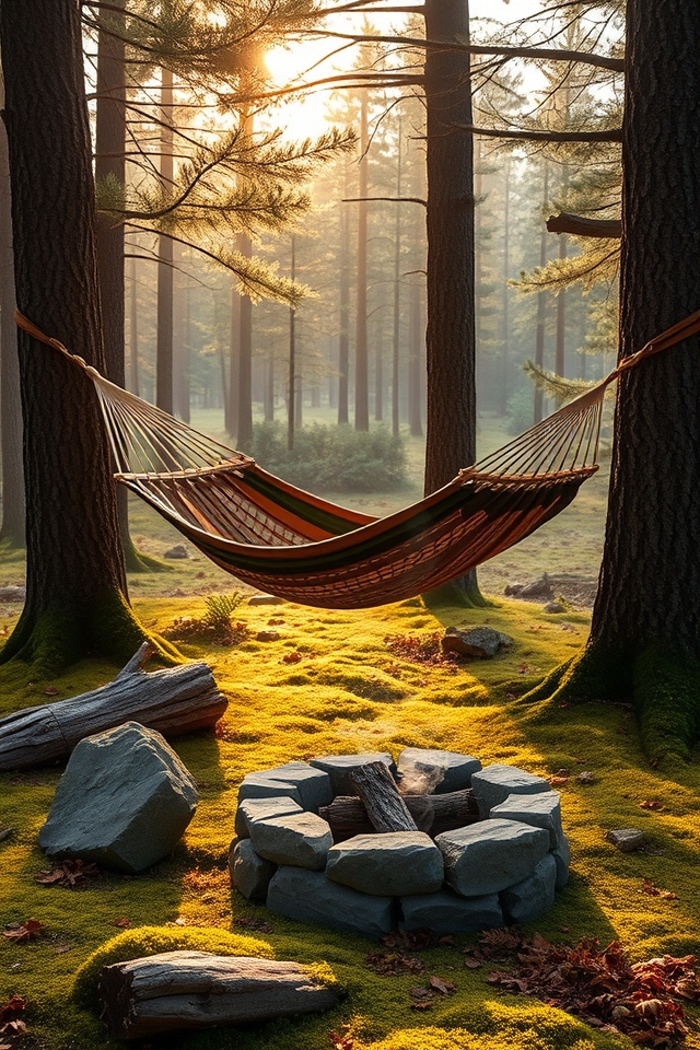 rustic woodland hammock retreat