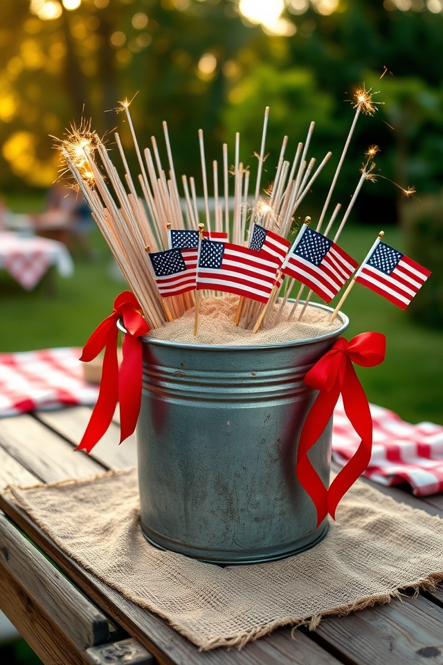 safe patriotic sparkler display