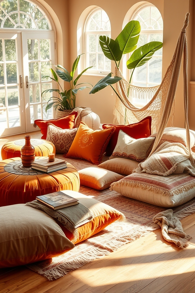 scatter plush boho cushions
