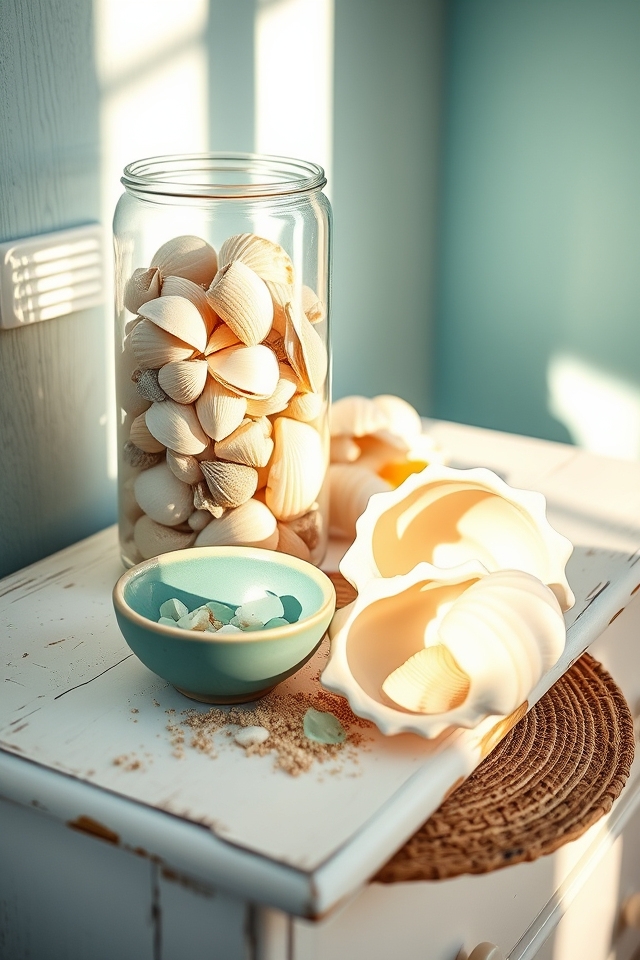 seashell accents evoke seaside