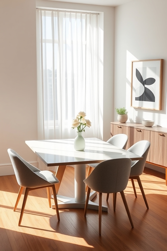 serene minimalistic dining aesthetic