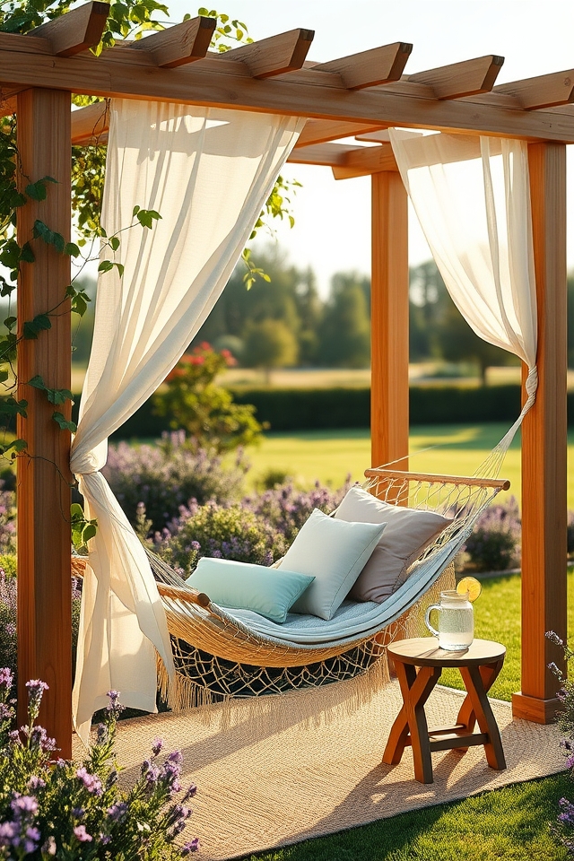 serene shaded pergola nook