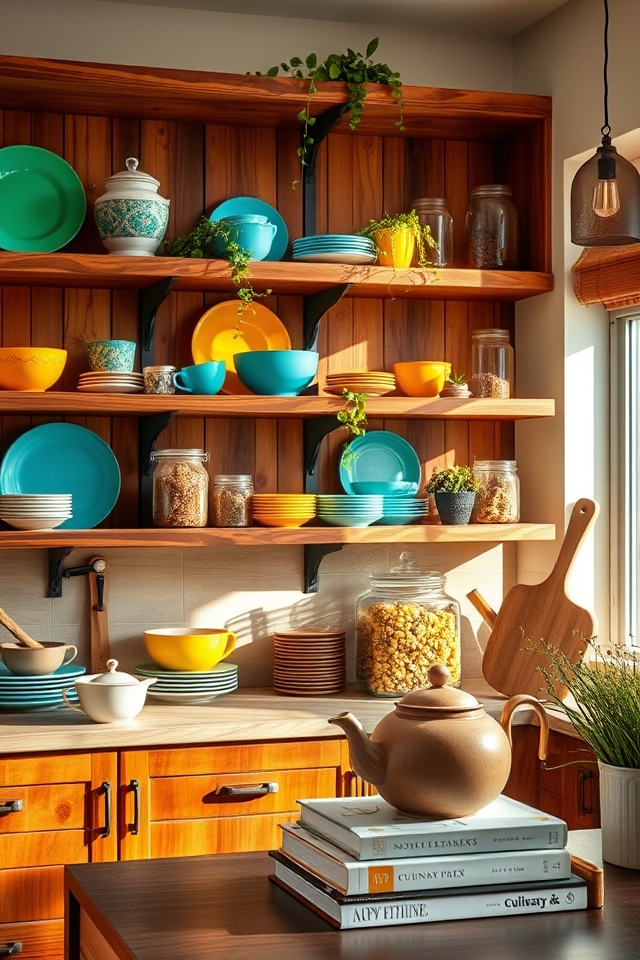 showcase kitchenware with shelving