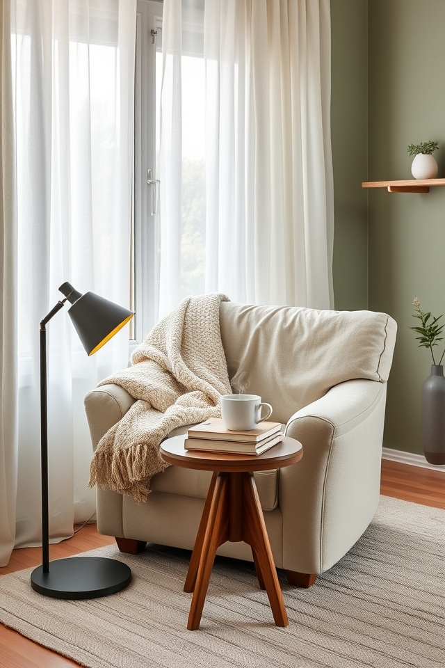simple cozy reading nook