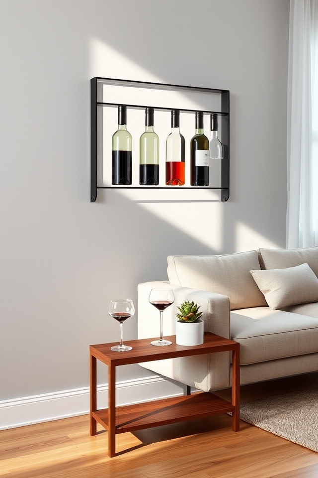 sleek minimalist wine rack