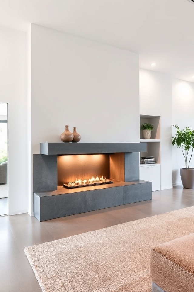 sleek modern fireplace design