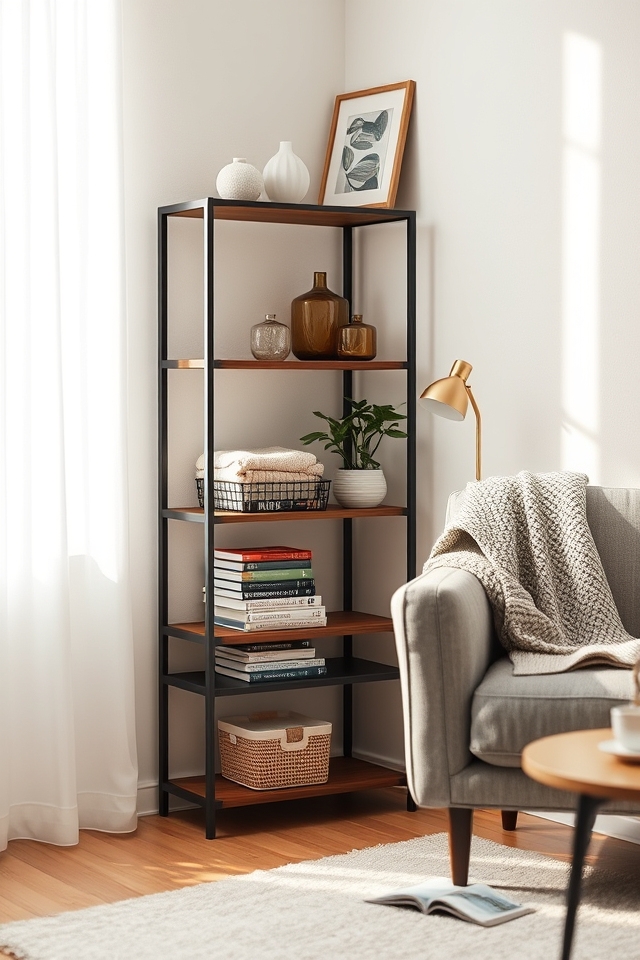 slim shelving for corners