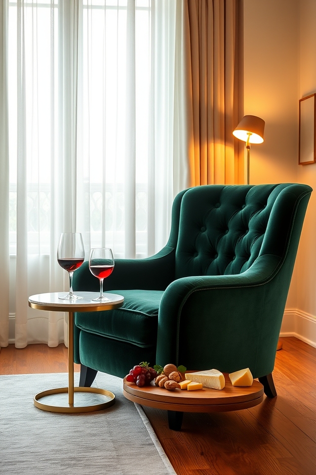 sophisticated cozy velvet seating