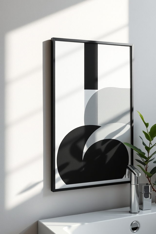 sophisticated minimalist bathroom art
