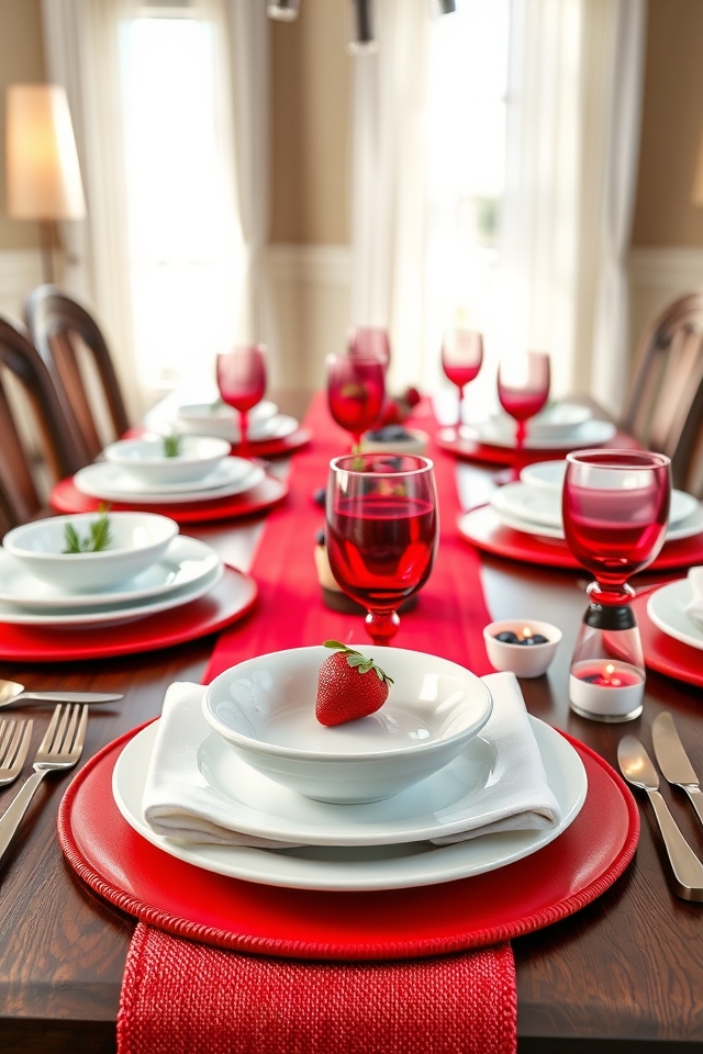 sparkling white red accents