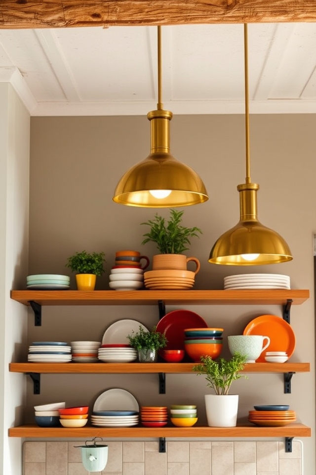 statement lighting enhances shelves