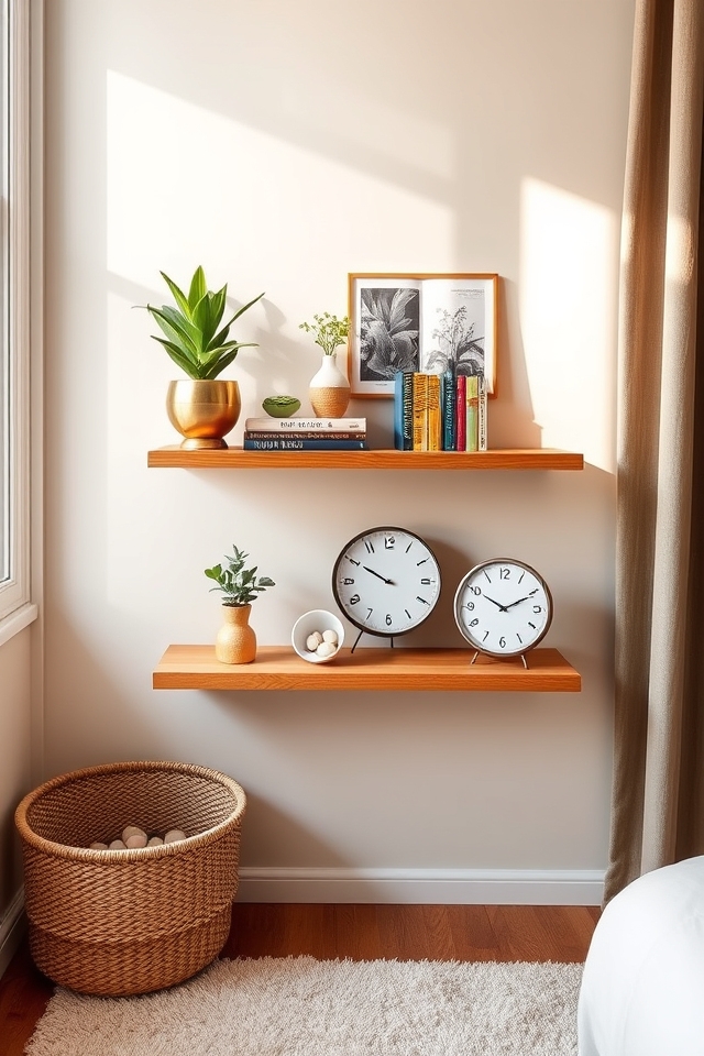 stylish floating shelf decor