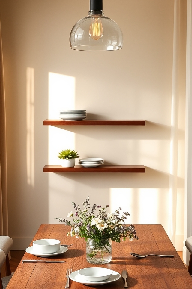 stylish floating shelf display