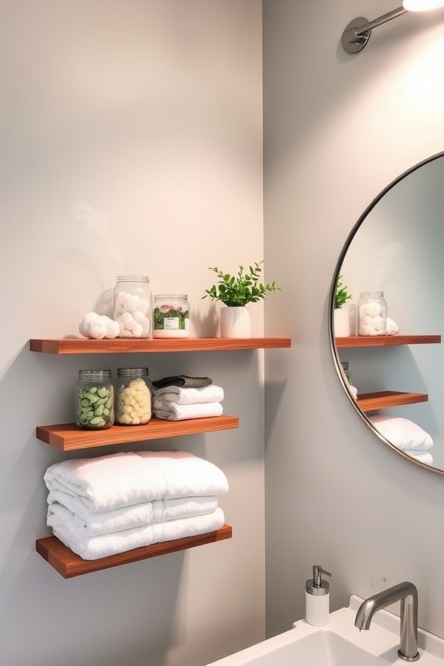 stylish functional bathroom shelves
