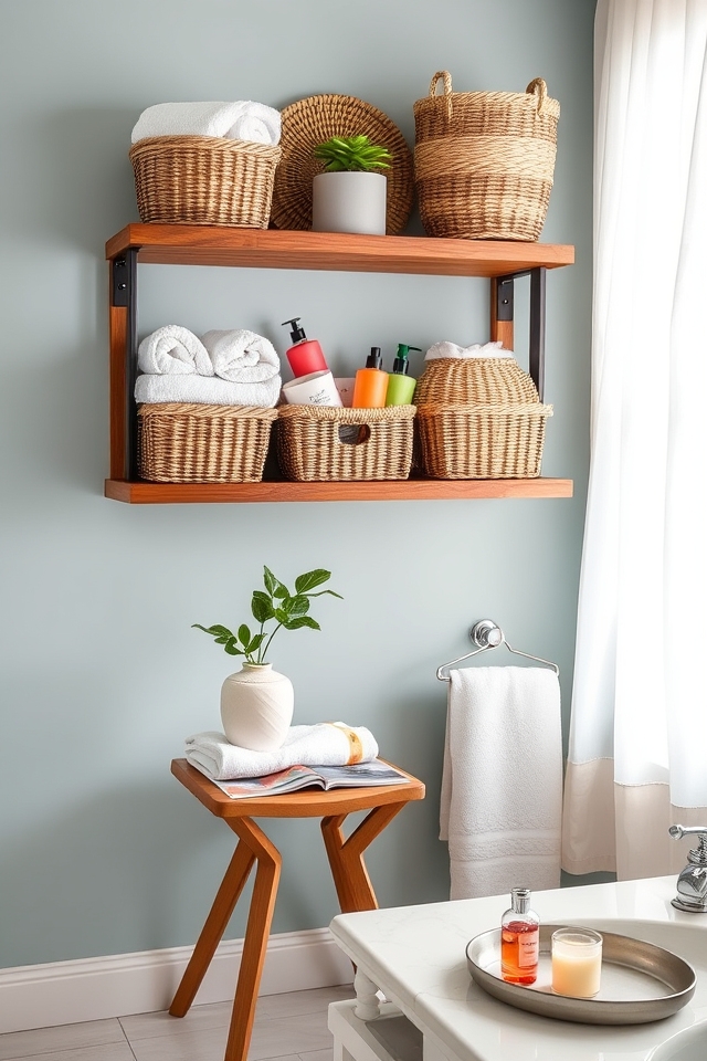 stylish functional bathroom storage